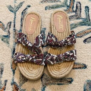 Nanette Lepore Paisley Bow Espadrille Sandals